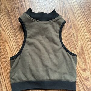 Fabletics Olive and Black Crop Top